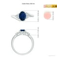 thumbnail image 4 of ANGARA Natural 1.55 Ct Oval Sapphire Bypass Ring with Trio Diamond Accents in 14K White Gold for Women (Size-8x6mm) | September Birthstone, Anniversary, Jewelry Gift for Women | Natural Sapphire Ring, 4 of 8