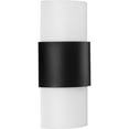 thumbnail image 2 of Progress Lighting Silva 2-Light Wall Sconce, Matte Black, White Linen Shade, 2 of 8