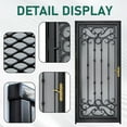 thumbnail image 3 of Grisham Deluxe Steel Security Door,36'' x 80'' Metal Tempered Glass Door Screen Replacement Enter Doors,Storm Door(368 Black), 3 of 7