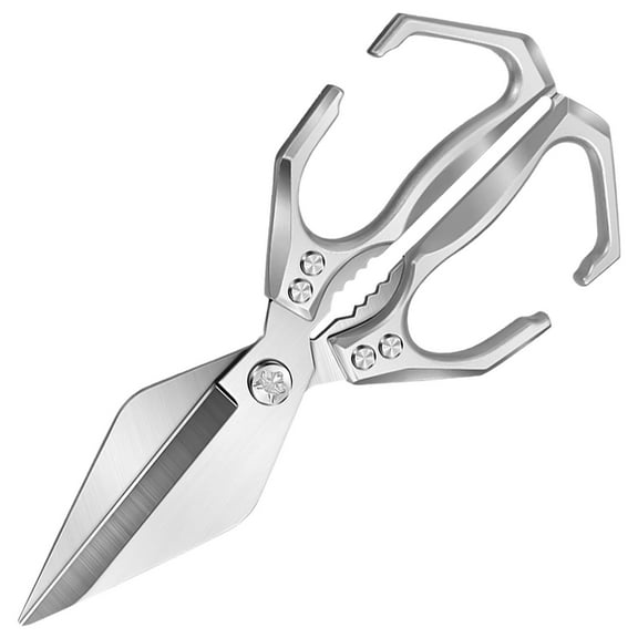 Heavy-Duty Poultry Shears,All Purpose,Ultra Sharp Japanese Meat Scissors,Heavy Duty Silver Cooking Scissor,Stainless Steel Kitchen Shears for Food,Chicken Bones,Turkey,Food Scissors Dishwasher Safe