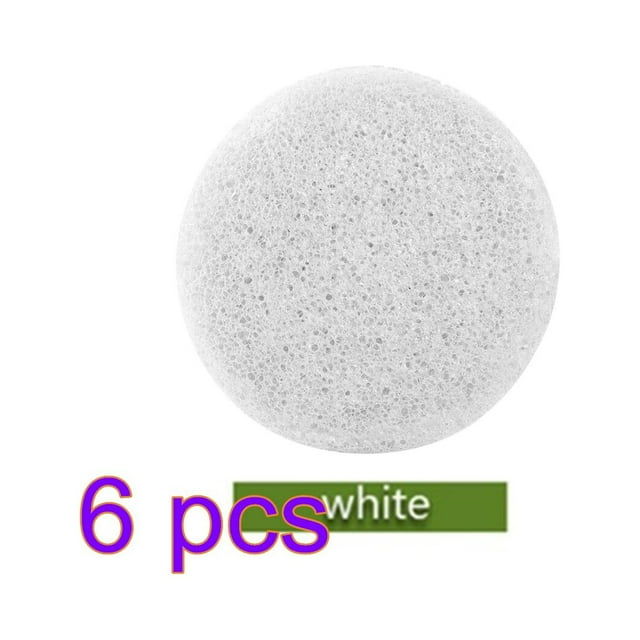 Éponge de Nettoyage pour le Visage, Tampon Rond pour le Visage, Exfoliant pour le Lavage du Visage, Nettoyant Portable pour le Lavage du Visage, Blanc