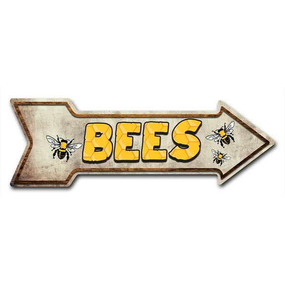 SignMission 12 x 36 in. Indoor & Outdoor Decor Direction Sticker Vinyl Wall Decals - Bees - 24 in.