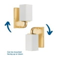 thumbnail image 2 of Cowan Collection One-Light Modern Satin Brass Etched Opal Glass Bath Vanity Light, 2 of 6