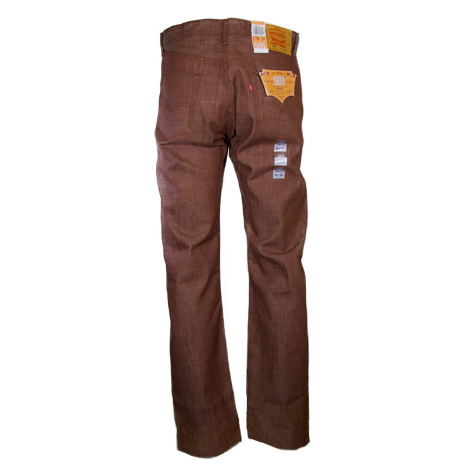 Levi's Men's 501 Original Shrink to Fit Button Fly Jeans R Brown 2512 42X32  