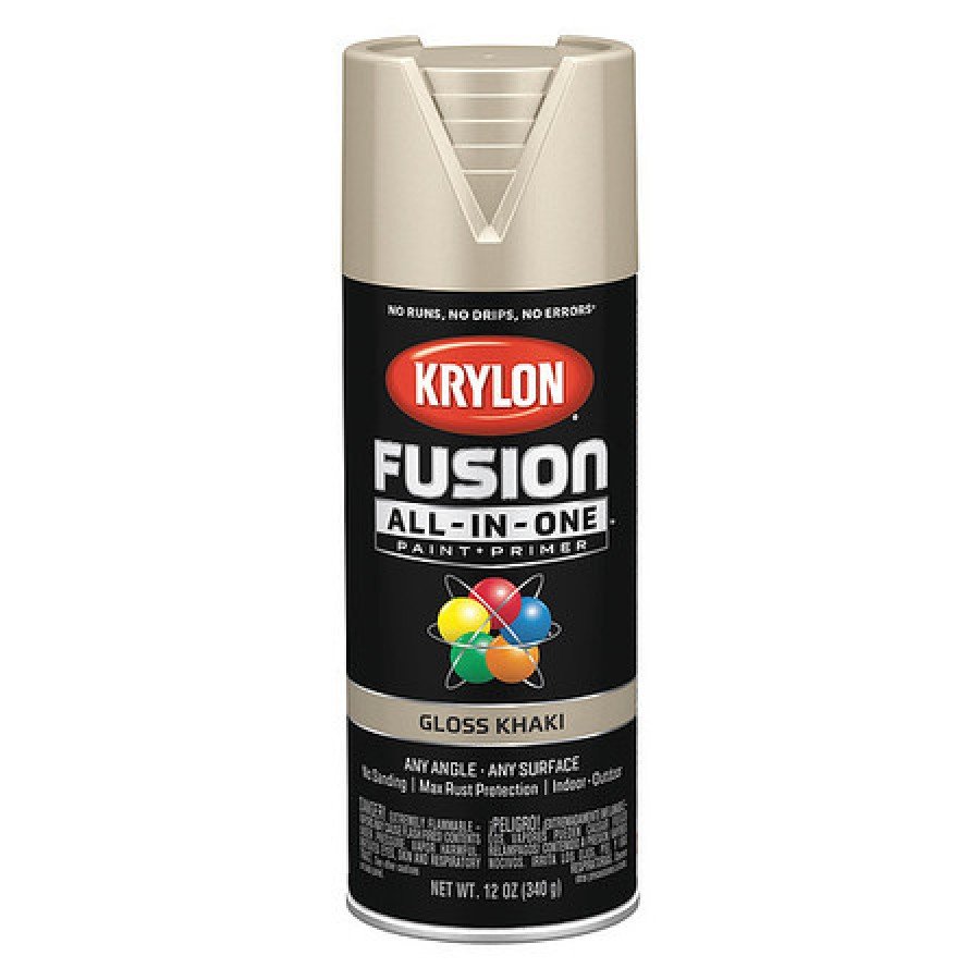 KRYLON K02713007 Rust Preventative Spray Paint, Khaki, Gloss, 12 oz