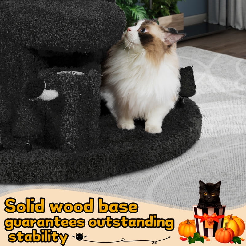 LHBCraft 88.6" Tall Cat Tree for Indoor Cats, Large Cat Tower with Luxury Cat Condo, Cat Tree Tower with Soft Cushion, Scratching Board, Plush Platform and Top Perch
