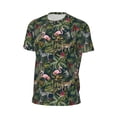 thumbnail image 5 of Rocae Flamingos And Palm Leaves for Men's Mesh Quick-Dry Short Sleeve Workout T-Shirt,Mens Crew Neck Tee Lightweight Soft Classic T Shirts XX-Large, 5 of 9