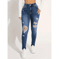 thumbnail image 2 of Las señoras de la moda de la calle rasgaron la tendencia apretada que adelgazan los pantalones cortos del dril de algodón que levantan los muslos, 2 of 4