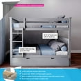 thumbnail image 3 of BEDSMART Lits Superposés Double sur Double en Bois Massif avec Tiroir-Lit / Gris, 3 of 5