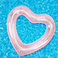 thumbnail image 1 of Flotador inflable con lentejuelas, boya en forma de corazón de PVC de 120 cm, balsa inflable para piscina, vacaciones, juguetes de piscina, duradero, adecuado para niños o adultos - oro rosa JFHHH pequeña, 1 of 4