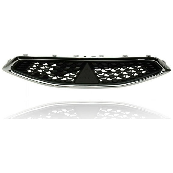 Grille - Compatible/Replacement for '17-20 Mitsubishi Mirage Hatchback - Chrome Frame Black Insert, Emblem Provision - 6402A380