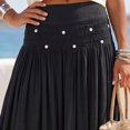 thumbnail image 5 of Lnmiateer Women Summer Beach Boho Long Skirt Linen Fabric Smocked High Waist Layered Flowy A Line Design Shell Star Casual Vacation Daily Wear, 5 of 6