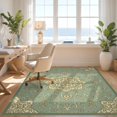 thumbnail image 3 of Design&I 3'x5' Ultra Soft Throw Mat, Circular Traditional Motif Round Intricate Decorative Circle None Fluffy Washable Easy Care Indoor rug for Bedside Hallway, 3 of 7
