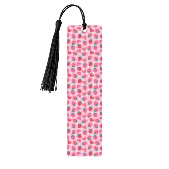 Kdxio Haear Strawberry Print Metal Tassel Bookmarks,Perfect Gift for Art Lovers and Bookworms Metal Bookmarks for Women