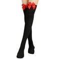 thumbnail image 2 of LWNYDPLSD Womens Fashion Long Socks Bowknot Pure Color Socks Thigh High Socks Over The Knee Socks Festival Christmas Clearance Sale Black, 2 of 5
