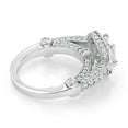 thumbnail image 2 of Luxurman Ladies Halo Princess Cut and Round Natural Diamond Platinum Engagement Ring (Size 5.5), 2 of 4