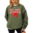 thumbnail image 4 of Trendy Bulldogs Sweatshirt for Women and Youth Girls Red Bow School Team Spirit Sweater Army Green Sweatshirt Adult Medium, 4 of 7