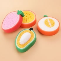 HINTRMENT Children Bath Sponge 4Pcs Fruit Shaped Recycled Materials Gentle Exfoliation For Kids