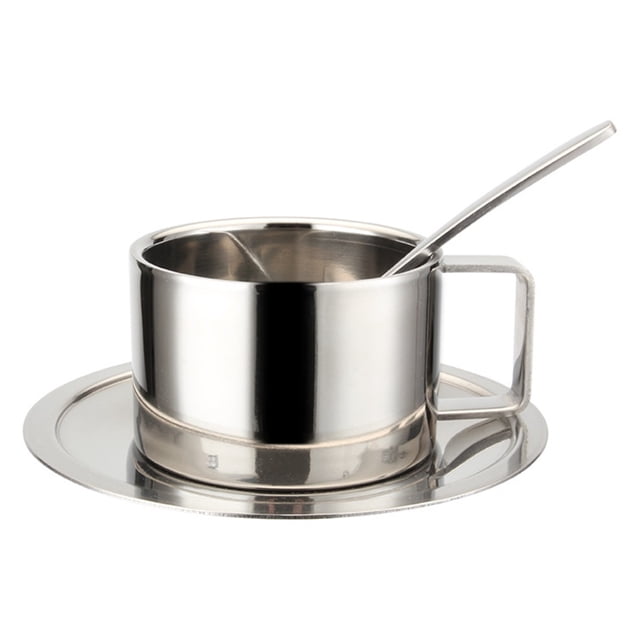 Stainless Steel Coffee Cup Set,, three piece set Insulated Coffee Cup Set Double Walled Mugs Milk Tea With Spoon Saucer for Coffee Latte Tea Milk