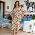 thumbnail image 3 of Xixirimido Boho Style Mandala Flower Print Women’s Plus Size Beach Kaftan Dress V-Neck Batwing Sleeve Swimsuit Cover Up Flowy Caftan Dress for Pool, Cruise & Resort Wear, 3 of 7
