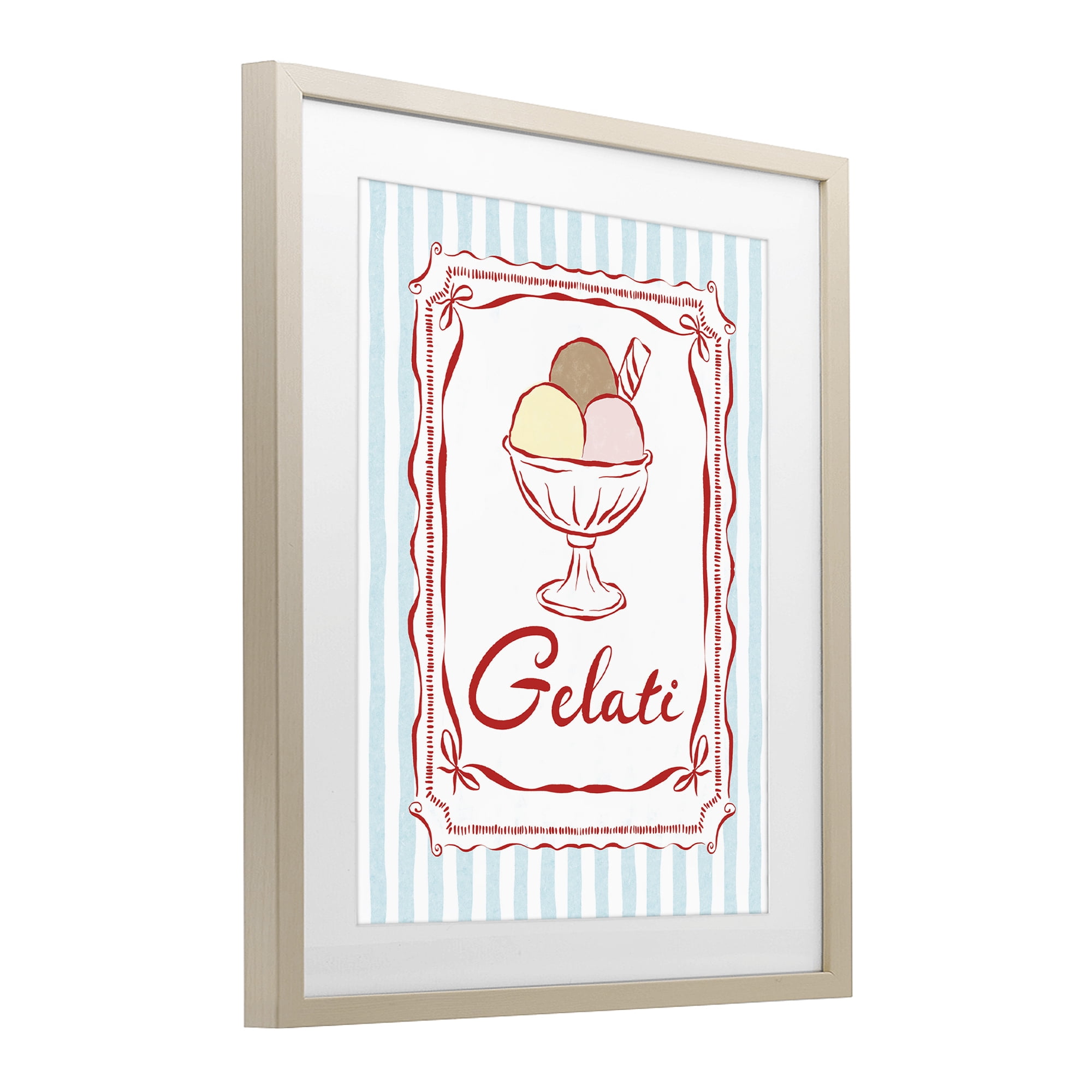 Stupell Industries Italian Summer Gelati Birch Framed Print Under Glass, design by Miriam Wood