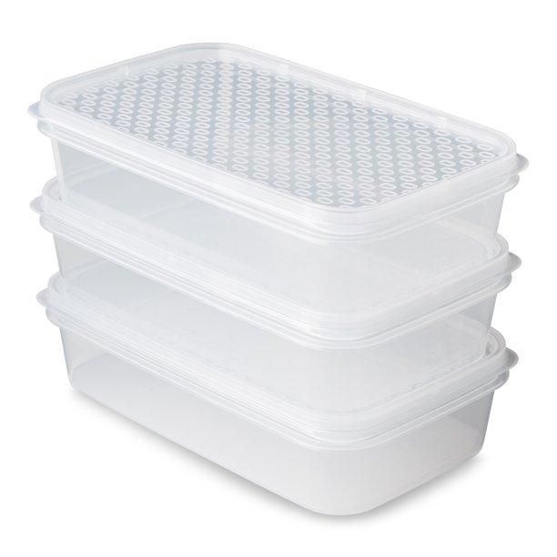 Mainstays Clear 3 Cup Rectangular Food Storage Containers With Lids 6 Pieces Walmart Com Walmart Com