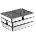 thumbnail image 3 of 6 Pack Bacon Cheese Container for Refrigerator, 304 Stainless Steel Airtight Deli Meat Container, Dishwasher Safe Fridge Storage Fruit Lunch Storage with Lids for Fridge, 4 Sizes, 3 of 12