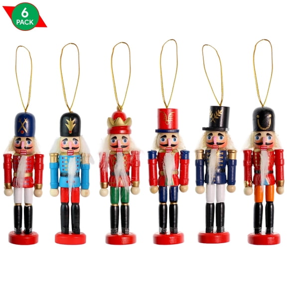 Ornativity Nutcrackers Hanging Ornament Figures Christmas Mini Wooden King, Soldier Nutcracker .09LB