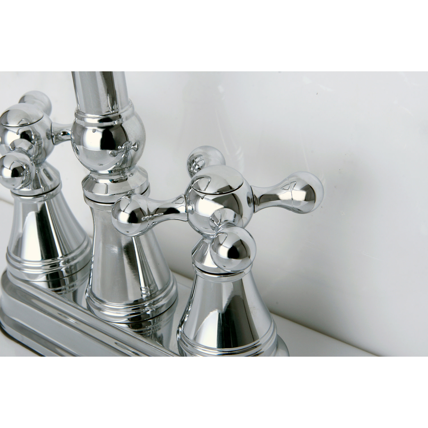 Kingston Brass Governor Two Handle 4" Centerset Standard Mount Lavatory Faucet with Brass Pop-up