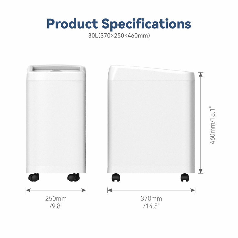 AUKTOPT 8 Gallon Motion Sensor Trash Can with Wheels, Stainless Steel Automatic Garbage Bin with Sliding Row Up Lid, Touchless Hands-Free Soft-Close, White