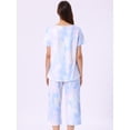 thumbnail image 4 of DARING DIVA Women's Short Sleeve Tie Dye Capri Pants with Pockets Loungewear XL Multicolor, 4 of 7