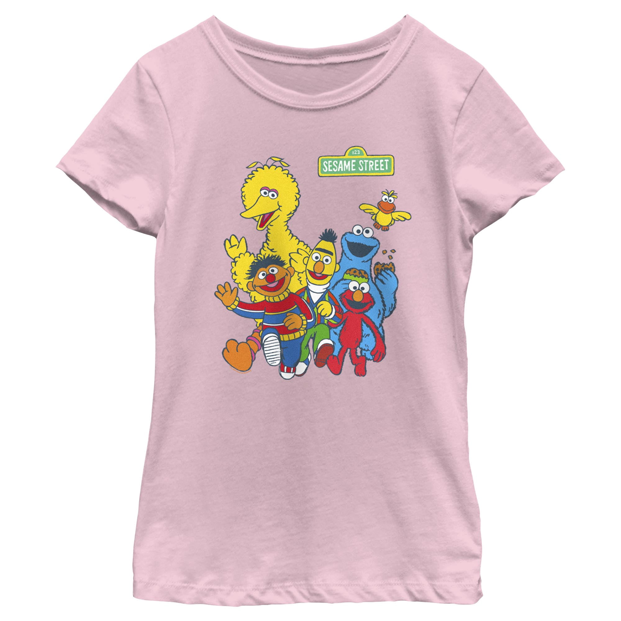 Girl's Sesame Street Main Group Shot Graphic T-Shirt