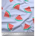thumbnail image 1 of Soimoi Blue Poly Georgette Fabric Watermelon Fruits Print Fabric by Yard 42 Inch Wide, 1 of 1