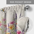 thumbnail image 6 of Watercolor Flowers Farmhouse Short Window Curtain Valances, Country Colorful Floral Bird Butterfly Rod Pocket Kitchen Valances for Living Room Bedroom Bathroom Cafe 42" x 12", 6 of 8
