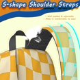 thumbnail image 5 of Orange and Cream Wavy Checkered 17" School Backpacks for Teens,Waterproof Oxford Fabric,S-Shape Padded Straps for School,Travel,Hiking,Camping, 5 of 6