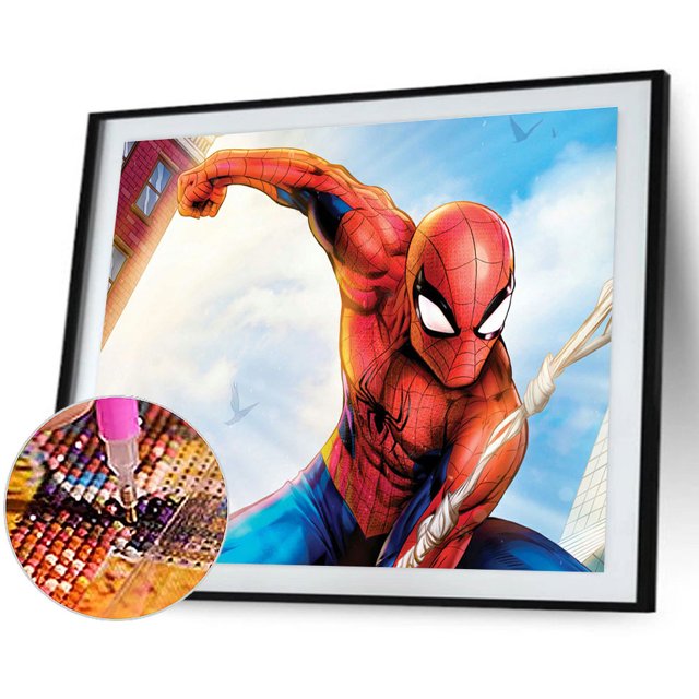 Cuadros Decorativos Kit de pintura de diamante 5D DIY spiderman mosaico de taladro redondo completo DQrwqpou Nuevos Originales