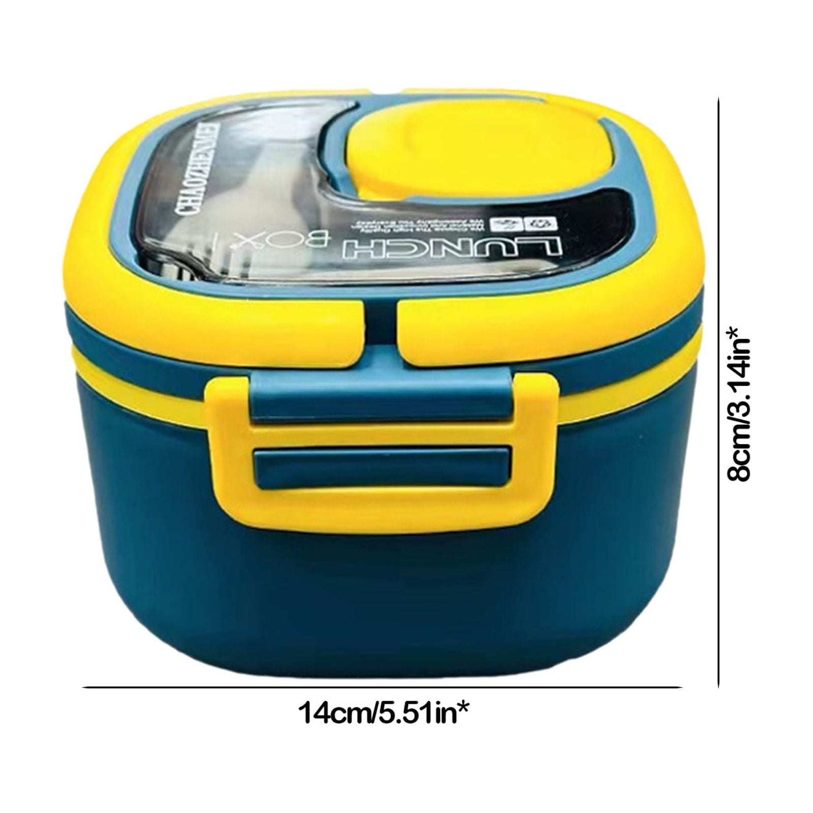 Lunch Box with Utensils & Sauce Cup, Insulated Bento Box for Adults, Leak Proof Single Compartment Food Container for Work, Sch-ool, Office & Picnic, Blue