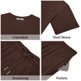 thumbnail image 6 of Sundazz Two Piece Sets for Women Summer Matching Lounge Sets Short Sleeve Tops and Wide Leg Pants Travel Vacation Outfits, 6 of 8