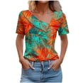 thumbnail image 2 of ALLLIST Summer Women's Tops Floral Short Sleeve Blouse Fashion Button Pullover Tops for Ladies, 2 of 5