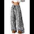 thumbnail image 3 of Pantalones de Pijama para Mujer, de Leopardo, Peludos, Estilo Y2K, de Cintura Alta, Bonitos. M, 3 of 10
