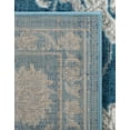 thumbnail image 7 of Unique Loom Boston Collection Area Rug - Floral (5' 3" Square Blue/Ivory), 7 of 7