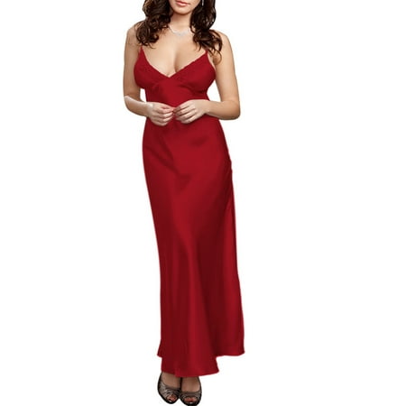 

GORHGORH Women Lingerie Pajamas Solid Lace Slim Sleepwear Sexy Nighdress