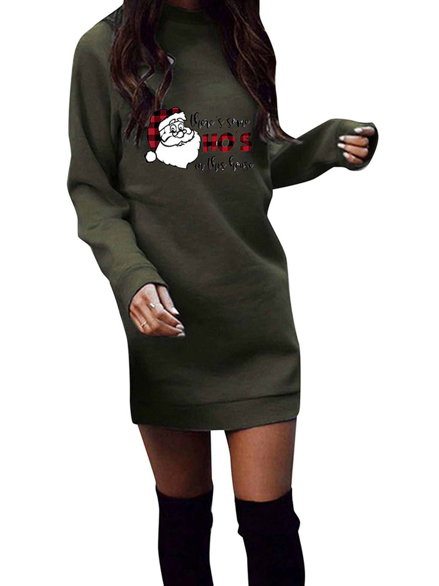 Woolen Velvet Christmas Jumper Dress 