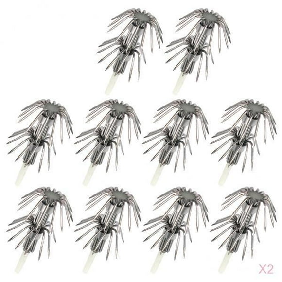2x 10pcs calamar noctilucente sepia pulpo bricolaje señuelo de pesca anzuelo cebo aparejos