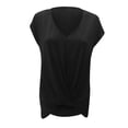 thumbnail image 4 of ChaoHeng Women Blouses under $7 Summer T-Shirt Dresses for Women Women's Fashion Solid Color Casual Round Neck Knot Tunic Blouses T-Shirt, 4 of 8