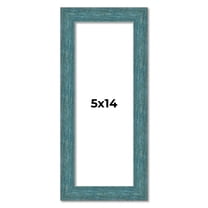 5x14 IN Frame Blue Rustic Barnwood Solid Wood Picture Frame Width 1.25 Inches | Interior Depth 0.5
