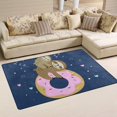 thumbnail image 2 of Coolnut 31x 20 Inch Area Rug, Carpet Sloth and Baby Sleeping On Donut Doormat for Hardwood Floor Entrance Living Room Bedroom 2'7" x 1'8", 2 of 6
