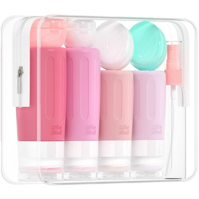 Set de botellas de viaje Morfone para artículos de tocador, 60 ml, 90 ml, silicona