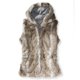 thumbnail image 1 of Aeropostale Chaleco de piel sintética con capucha para mujer, gris, extragrande Aeropostale Chaleco de piel sintética, 1 of 1
