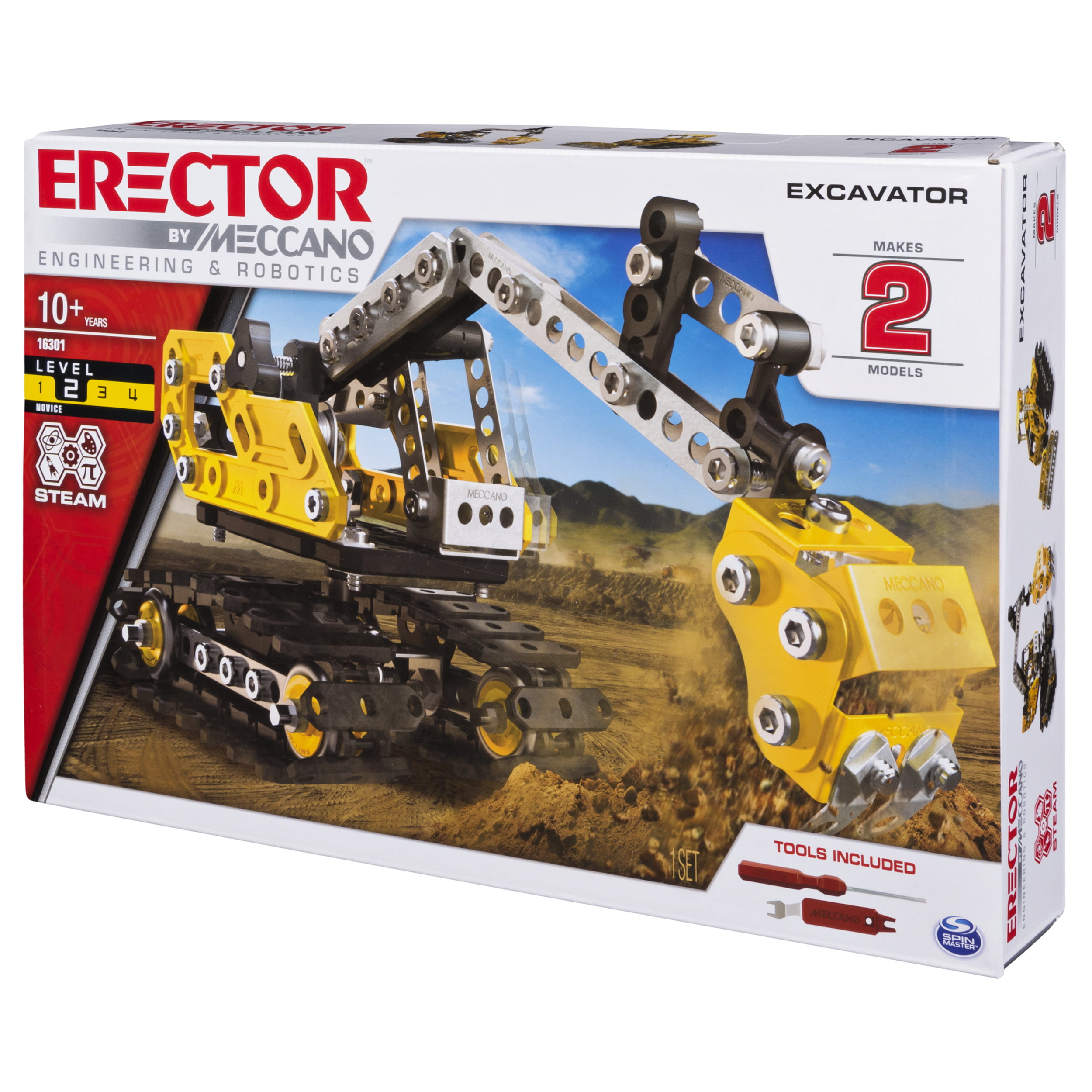 Erector By Meccano 2 In 1 Excavator And Bulldozer Model Set Stem